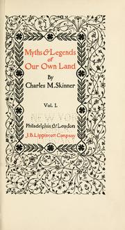 Cover of Myths and Legends of Our Own Land by Charles M. Skinner