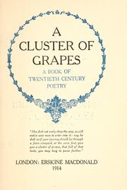 Front cover of A cluster of grapes by Galloway Kyle
