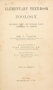 Front cover of Elementary text-book of zoology by Carl Friedrich Wilhelm Claus