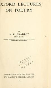 Front cover of Oxford lectures on poetry by Andrew Cecil Bradley