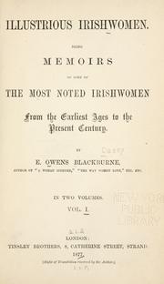 Cover of Illustrious Irishwomen by E. Owens Blackburne
