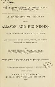Front cover of A narrative of travels on the Amazon and Rio Negro by Alfred Russel Wallace