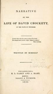 Cover of A narrative of the life of David Crockett .. by Davy Crockett
