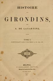 Cover of Histoire des Girondins by Alphonse de Lamartine