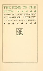Cover of The song of the plow by Maurice Henry Hewlett