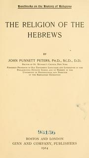 Cover of The religion of the Hebrews by John P. Peters