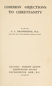 Cover of Common objections to Christianity by Cyprian Leycester Drawbridge