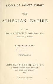 Cover of The Athenian empire by George W. Cox