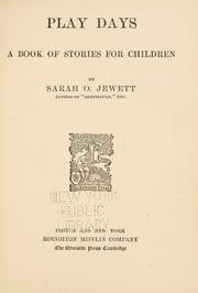 Cover of Play days by Sarah Orne Jewett