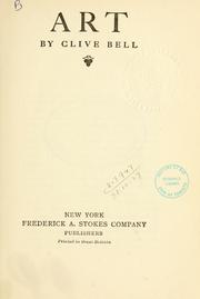 Cover of Art by Clive Bell