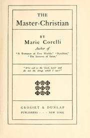 Cover of The master-Christian by Marie Corelli