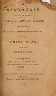 Cover of A discourse delivered in the chapel of Harvard College, June 19. 1798 by David Tappan