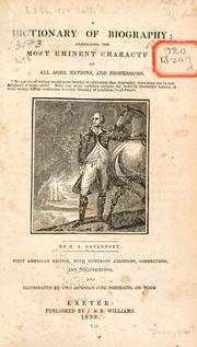 Front cover of A dictionary of biography by R. A. Davenport