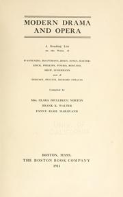 Front cover of Modern drama and opera by Clara A. (Mulliken) Norton