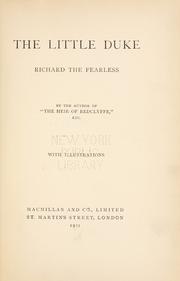 Front cover of The little duke, Richard the Fearless by Mary Charlotte Yonge