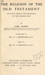 Front cover of The religion of the Old Testament by Karl Marti