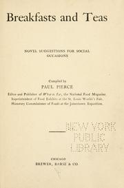 Cover of Breakfasts and teas by Paul Pierce