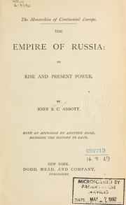 Front cover of The Empire of Russia by John S. C. Abbott