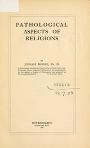 Front cover of Pathological aspects of religions by Josiah Moses