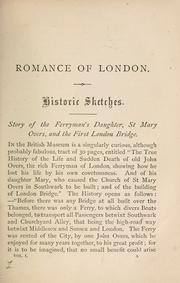 Front cover of The romance of London by John Timbs