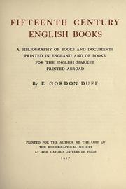 Cover of Fifteenth century English books by E. Gordon Duff