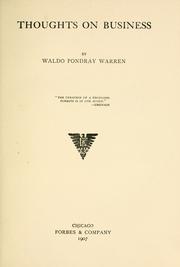 Front cover of Thoughts on business by Waldo Pondray Warren