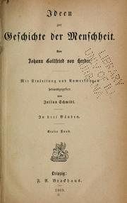 Front cover of Ideen zur Geschichte der Menschheit by Johann Gottfried Herder