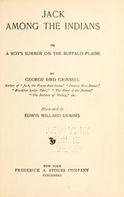 Front cover of Jack among the Indians; or, A boy's summer on the Buffalo plains by George Bird Grinnell