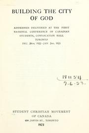 Cover of Building the City of God by Student Christian Movement of Canada.