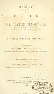 Front cover of Memoirs of the life of the Rev. Charles Simeon .. by Charles Simeon