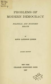 Front cover of Problems of modern democracy by Edwin Lawrence Godkin