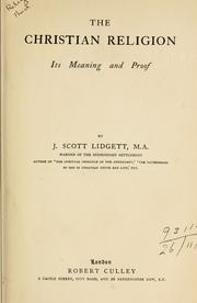 Front cover of The Christian religion by J. S. Lidgett