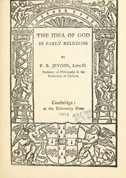 Cover of The idea of God in early religions by F. B. Jevons