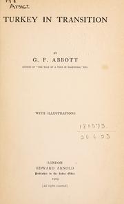 Cover of Turkey in transition by G. F. Abbott