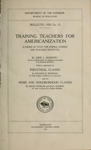 Front cover of Training teachers for Americanization by Mahoney, John Joseph