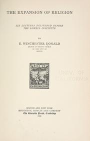 Front cover of The expansion of religion by E. Winchester Donald
