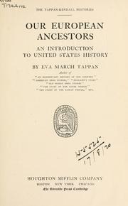 Front cover of Our European ancestors by Eva March Tappan