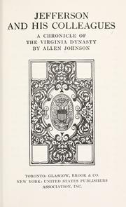 Front cover of Jefferson and his colleagues by Johnson, Allen