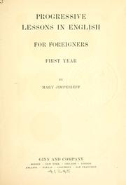 Front cover of Progressive lessons in English for foreigners by Mary Jimperieff