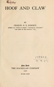 Front cover of Hoof and claw by Charles G. D. Roberts