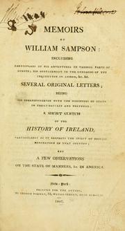 Front cover of Memoirs of William Sampson by Sampson, William