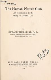Front cover of The Human Nature Club by Edward L. Thorndike
