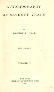 Front cover of Autobiography of seventy years by George Frisbie Hoar