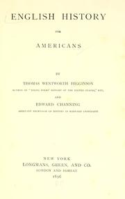 Front cover of English history for Americans by Thomas Wentworth Higginson