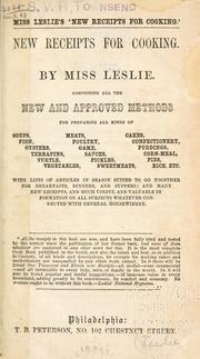 Cover of New receipts for cooking by Eliza Leslie