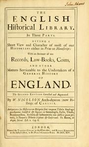 Front cover of The English historical library by William Nicolson