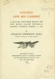 Front cover of Lincoln and his Cabinet by Charles A. Dana