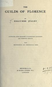 Front cover of The guilds of Florence by Edgcumbe Staley