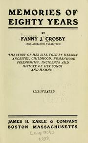 Cover of Memories of eighty years by Fanny Crosby