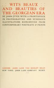 Cover of Wits, beaux, and beauties of the Georgian era by John Fyvie